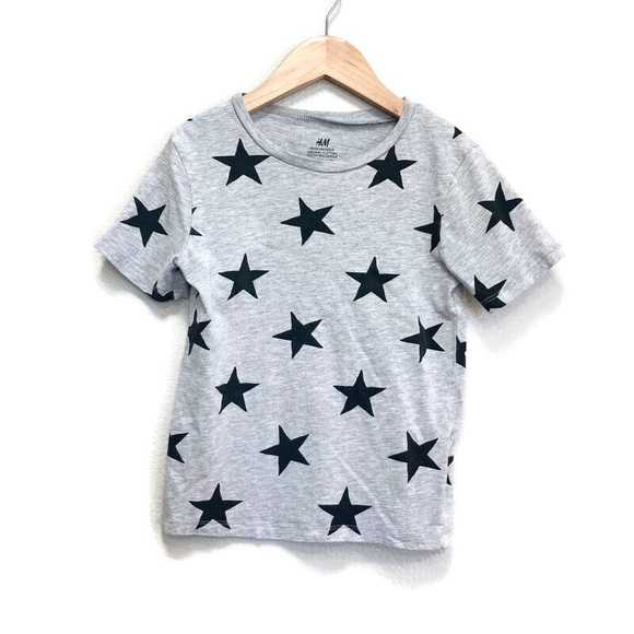 H&M Other - H&M Black and Grey Star Shirt Boys 6X/7